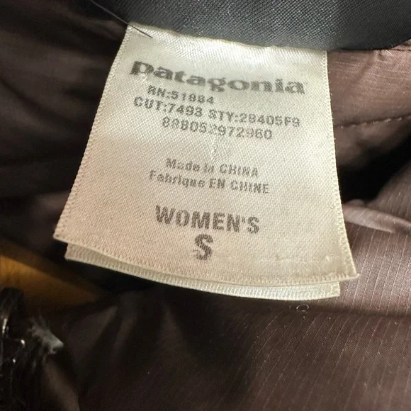 Patagonia Women’s Quilted Down Insulated Parka in Chevron Brown Jacket - Picture 7 of 10